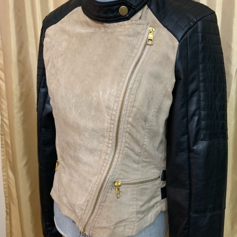 FAUX LEATHER MOTO JACKET